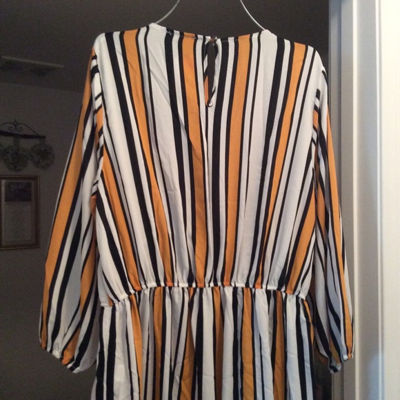 🎆HURRY🎆Cute! Candy Stripe Jumpsuit Cross-Top - Picture 5 of 6